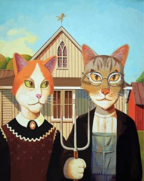 Artistic Gothic Kitties Paint By Numbers