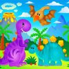 Colorful Dinosaurs Paint By Numbers