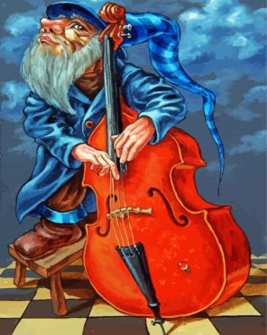 Bass Fiddle Player Paint By Numbers