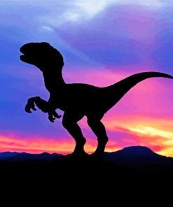 Velociraptor With sunset Paint By Numbers