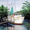 White Shrimp Boat Paint By Numbers