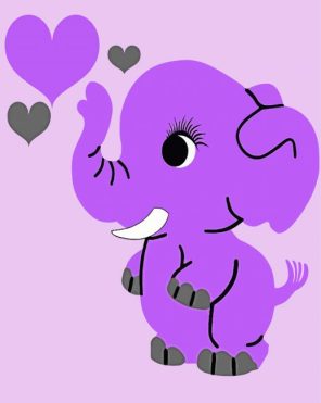 Purple Elephent Paint By Numbers