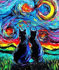 Kitties Starry The Night Paint By Numbers