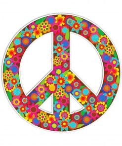 Peace Sign Floral Paint By Numbers