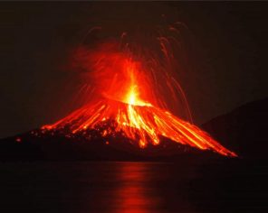 Active Krakatoa Volcano Paint By Numbers