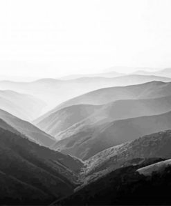 Monochrome Hills Paint By Numbers