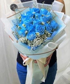 Aesthetic Blue Bouquet Paint By Numbers