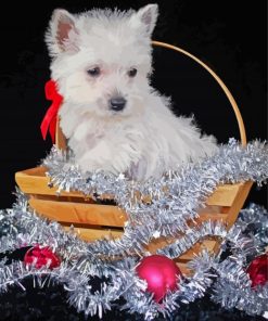 Christmas Westie Puppy Paint By Numbers