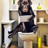 Black Dog In Toilet Paint By Numbers