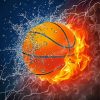 Flaming Basketball Paint By Numbers