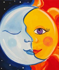 Artistic Moon And Sun Paint By Numbers