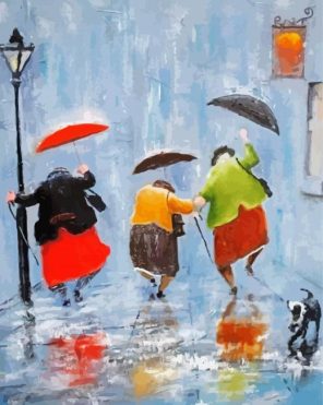 Ladies In The Rain Paint By Numbers