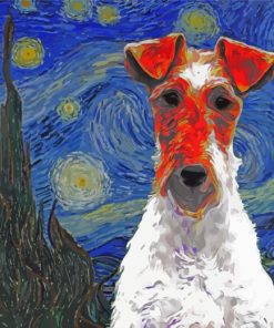 Starry Night Terrier Puppy Paint By Numbers