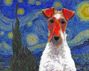 Starry Night Terrier Puppy Paint By Numbers