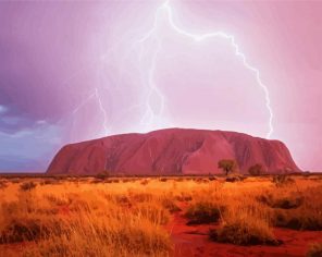 Lightning And Uluru Paint By Numbers