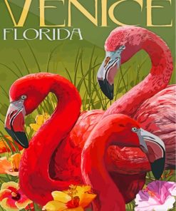 Flamingos Poster Paint By Numbers