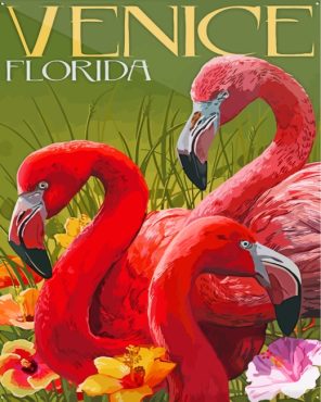 Flamingos Poster Paint By Numbers