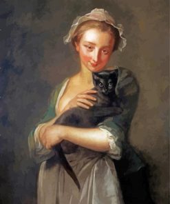 Girl With Cat Paint By Numbers