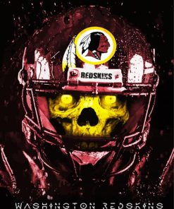 Redskins Skull Paint By Numbers