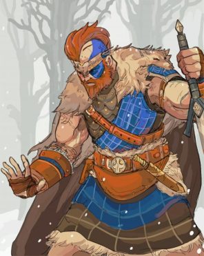 Aesthetic Scottish Warrior paint by numbers