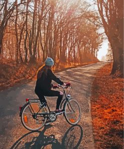 Woman On Biek Paint By Numbers