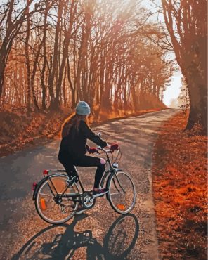 Woman On Biek Paint By Numbers