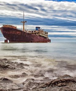 Wrecked Ship Paint By Numbers