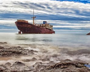 Wrecked Ship Paint By Numbers