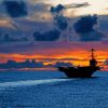 Aircraft Carrier At Sunset Paint By numbers