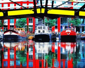 Amsterdm Barges Paint By Numbers