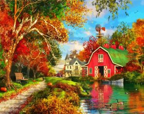 Autumn Farmhouse Paint by Numbers