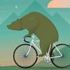 Bear On Bike Paint By Numbers