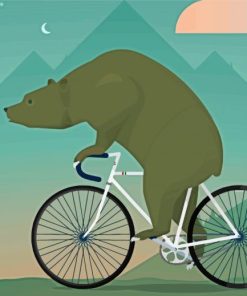 Bear On Bike Paint By Numbers