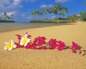 Blossoms On Beach Paint By Numbers