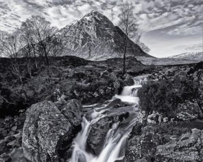 Black And White Mountain Stream paint by numbers