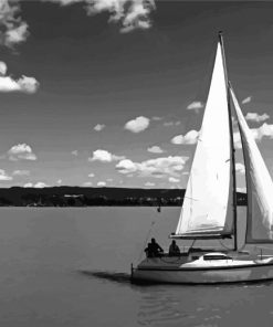 Black And White Boat paint by numbers