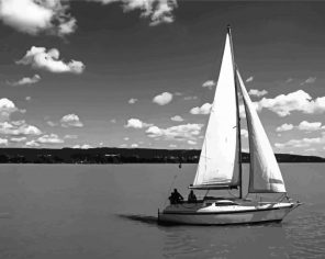 Black And White Boat paint by numbers