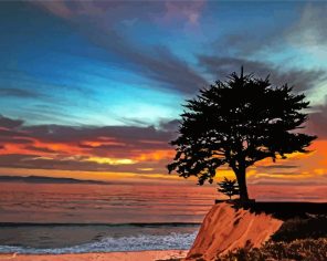 Capitola Beach Sunset paint by numbers