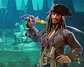 Captain Jack Sparrow Sea Of Thieves paint by numbers