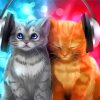 Cats With Headphones Paint by Numbers