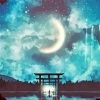 Chinese Temple With Moon And Clouds paint by numbers