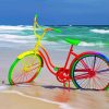 Colorful Bicycle On Beach paint b y numbers