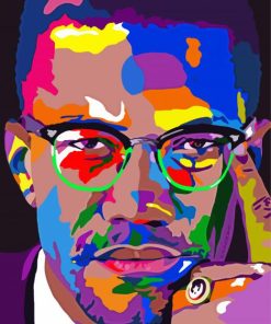 Colorful Malcom X paint by numbers