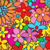 Colorful Hippie Flowers Art paint by numbers