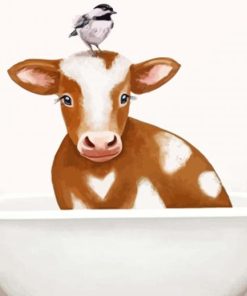 Cow In Bathtub paint by numbers