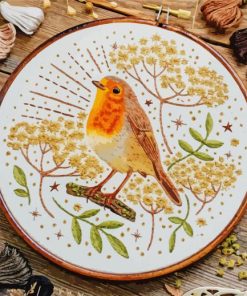 Embroidery Bird paint by numbers