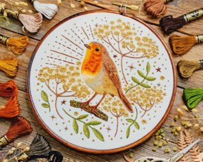 Embroidery Bird paint by numbers