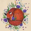 Floral Fox Art paint by numbers