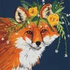 Floral Fox paint by numbers