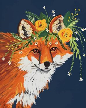 Floral Fox paint by numbers